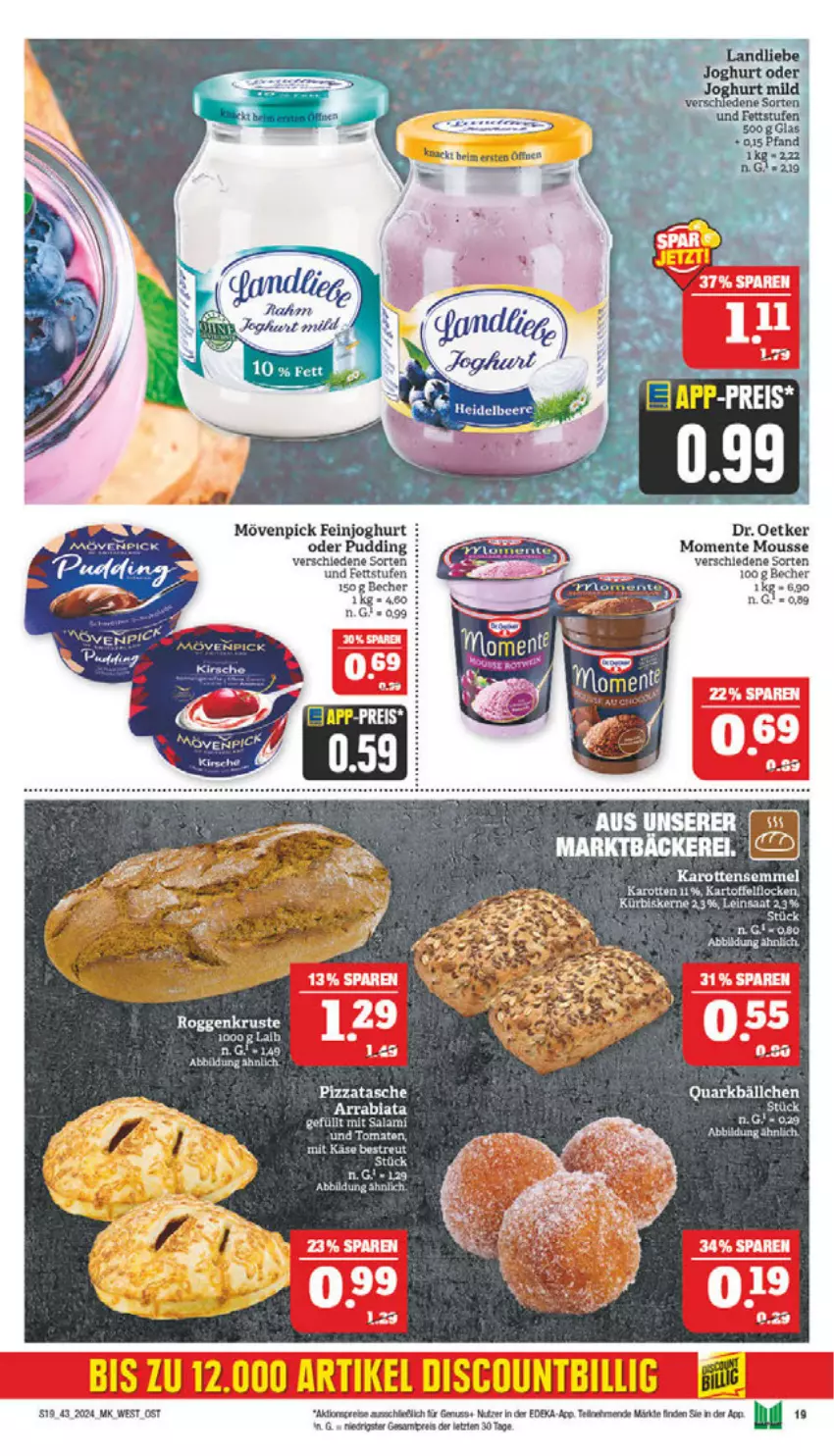 Aktueller Prospekt Marktkauf - Prospekt - von 20.10 bis 26.10.2024 - strona 19 - produkty: Becher, deka, Dr. Oetker, eis, ente, feinjoghurt, joghur, joghurt, karotten, kartoffel, kirsch, kirsche, Kürbis, kürbiskerne, mousse, mövenpick, nuss, pizza, pudding, reis, Semmel, spee, Tasche, tee, Ti, tomate, tomaten, ZTE