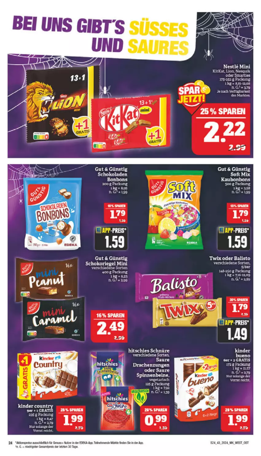 Aktueller Prospekt Marktkauf - Prospekt - von 20.10 bis 26.10.2024 - strona 24 - produkty: balisto, bonbons, eis, nuss, reis, riegel, schoko, schokolade, schokoladen, schokoriegel, tee, Ti, twix