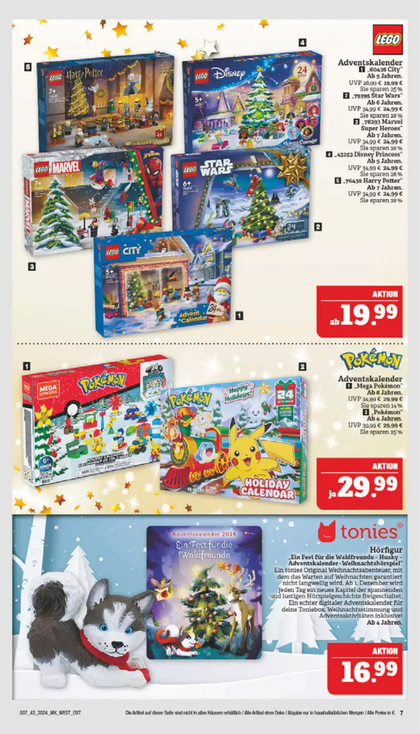 Aktueller Prospekt Marktkauf - Prospekt - von 20.10 bis 26.10.2024 - strona 7 - produkty: Adventskalender, auf weihnachten, Bau, disney, ente, gin, hero, Lusti, Schal, Ti, Toniebox, weihnachten