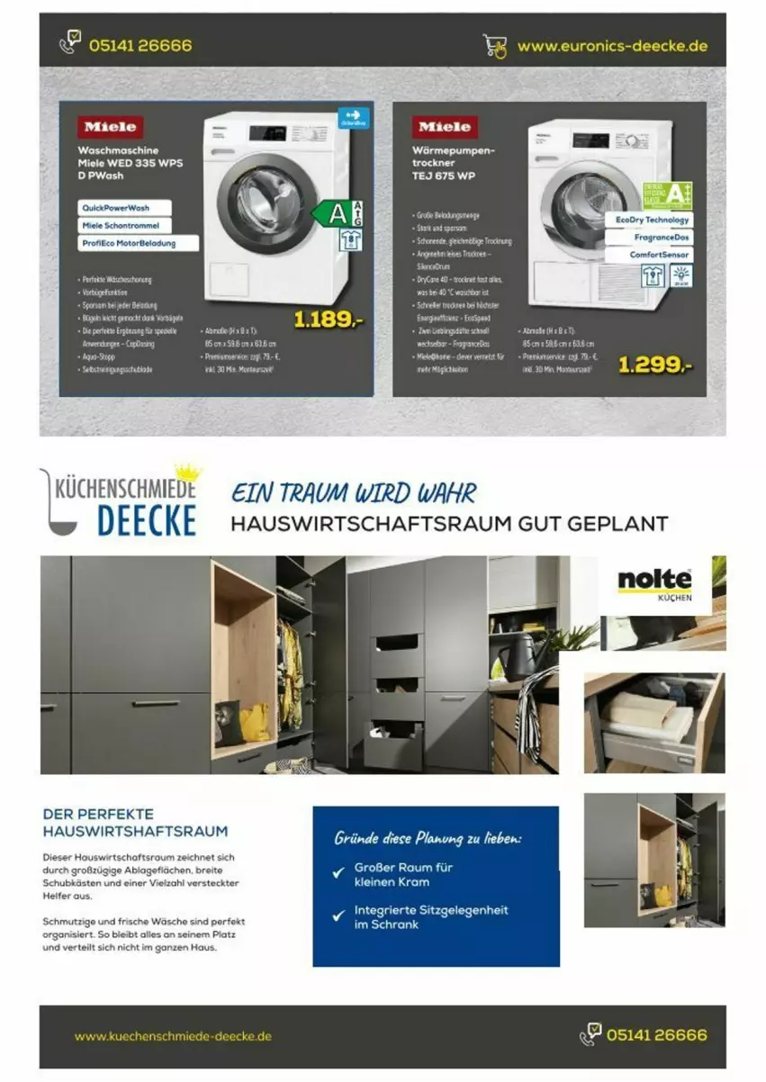 Aktueller Prospekt Euronics - Prospekte - von 06.12 bis 12.12.2023 - strona 5 - produkty: Brei, kuchen, leco, leine, LG, miele, nolte, rwe, Schrank, Ti, Trockner, trommel, waschmaschine