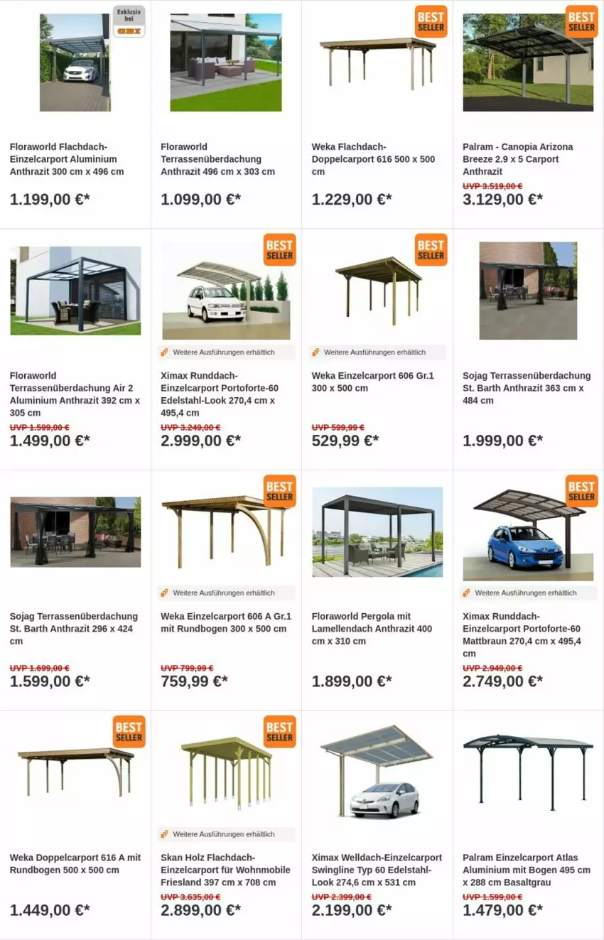 Aktueller Prospekt Obi - Prospekte - von 20.02 bis 28.02.2024 - strona 3 - produkty: braun, bree, Carport, edelstahl, elle, Holz, soja, Terrassenüberdachung, weka