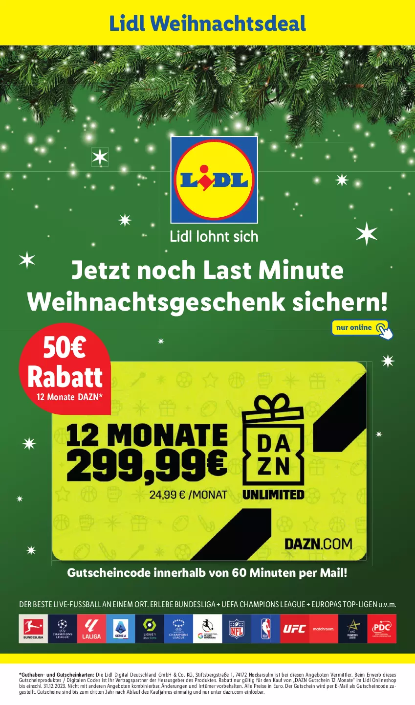 Aktueller Prospekt Lidl - Aktionsprospekt - von 18.12 bis 23.12.2023 - strona 56 - produkty: angebot, angebote, ball, champion, eis, gutschein, gutscheine, reis, rwe, Ti