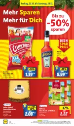 Gazetka promocyjna Lidl - Aktionsprospekt - Gazetka - ważna od 23.12 do 23.12.2023 - strona 52 - produkty: angebot, aperol, Blüte, Bona, chips, coupon, crunchips, eis, Käse, lorenz, lorenz crunchips, Milbona, ndk, reis, Schal, Schale, snack, Spezi, Ti, würfel