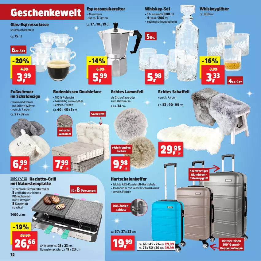 Aktueller Prospekt Thomas Philipps - von 02.12 bis 07.12.2024 - strona 13 - produkty: eis, espresso, Gläser, glaskaraffe, grill, grillplatte, Hartschalenkoffer, Karaffe, kissen, koffer, lamm, Lammfell, latte, LG, natur, naturstein, rwe, Schaffell, Schal, Schale, Sitzauflage, spachtel, spülmaschinen, Tasche, tasse, Teleskop, Ti, whiskey