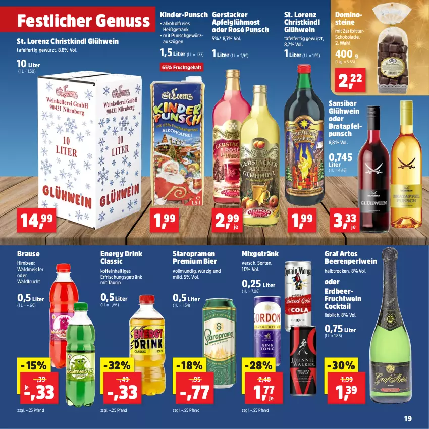 Aktueller Prospekt Thomas Philipps - von 02.12 bis 07.12.2024 - strona 20 - produkty: alkohol, apfel, beere, beeren, bier, brause, cocktail, Dominosteine, drink, eis, energy drink, erfrischungsgetränk, frucht, getränk, gewürz, Glühwein, himbeer, Kinder, LG, lorenz, Meister, Mixgetränk, nuss, schoko, schokolade, Staropramen, Ti, waldmeister, wein, Zartbitterschokolade