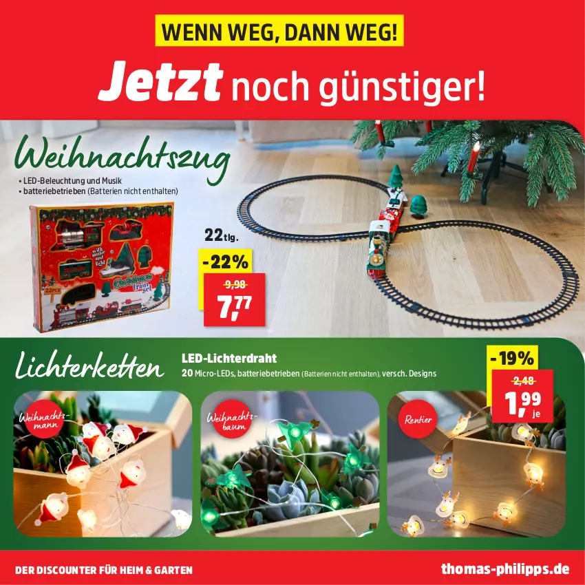 Aktueller Prospekt Thomas Philipps - von 02.12 bis 07.12.2024 - strona 23 - produkty: batterie, batterien, Bau, beleuchtung, discount, Draht, Garten, Kette, led-beleuchtung, led-licht, leds, LG, lichterkette, Ti, Weihnachtsbaum