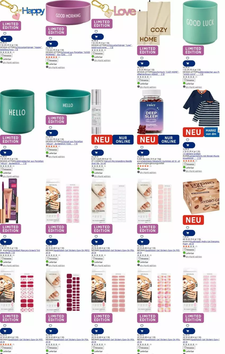 Aktueller Prospekt Dm Drogerie - Prospekte - von 08.09 bis 17.09.2025 - strona 13 - produkty: Anhänger, Becher, braun, creme, eis, Elan, geschirr, geschirrtuch, hero, lack, Langarmshirt, LG, ring, rum, schüssel, Serum, shirt, shirts, sim, Ti, tuc