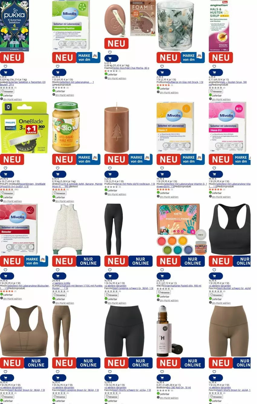 Aktueller Prospekt Dm Drogerie - Prospekte - von 08.09 bis 17.09.2025 - strona 9 - produkty: apfel, arla, banane, beutel, bio, braun, cin, Duftkerze, duschgel, eis, Germ, gin, kerze, kräuter, leggings, mango, medizinprodukt, müsli, Philips, Profissimo, Rana, Ria, ring, roll-on, sac, schlafsack, shorts, sim, sirup, Sport, Stier, tee, Ti, uhr, uhu, usb, vita, Vitamin D, zucker