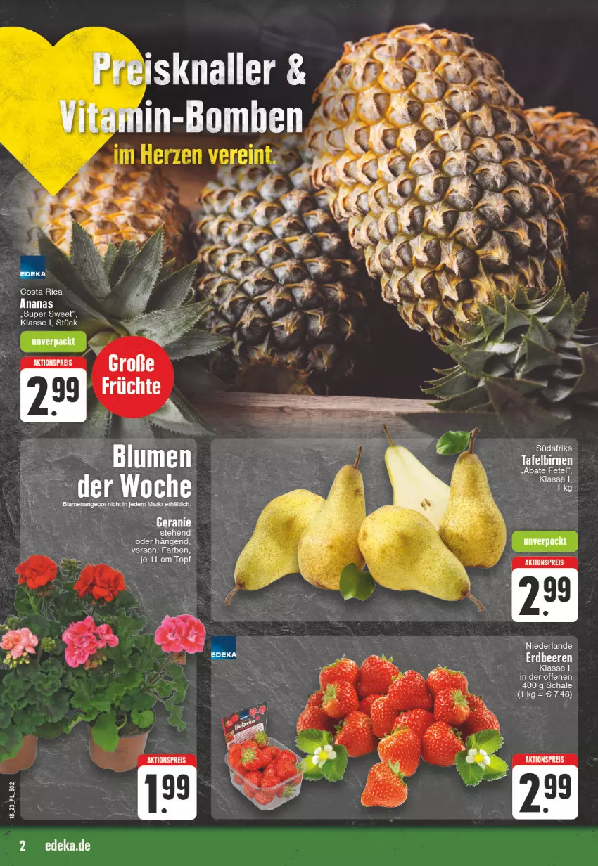 Aktueller Prospekt E Center - Angebote der Woche - von 01.05 bis 06.05.2023 - strona 2 - produkty: aktionspreis, ananas, Birnen, eis, reis, Schal, Schale, tafelbirnen, Ti