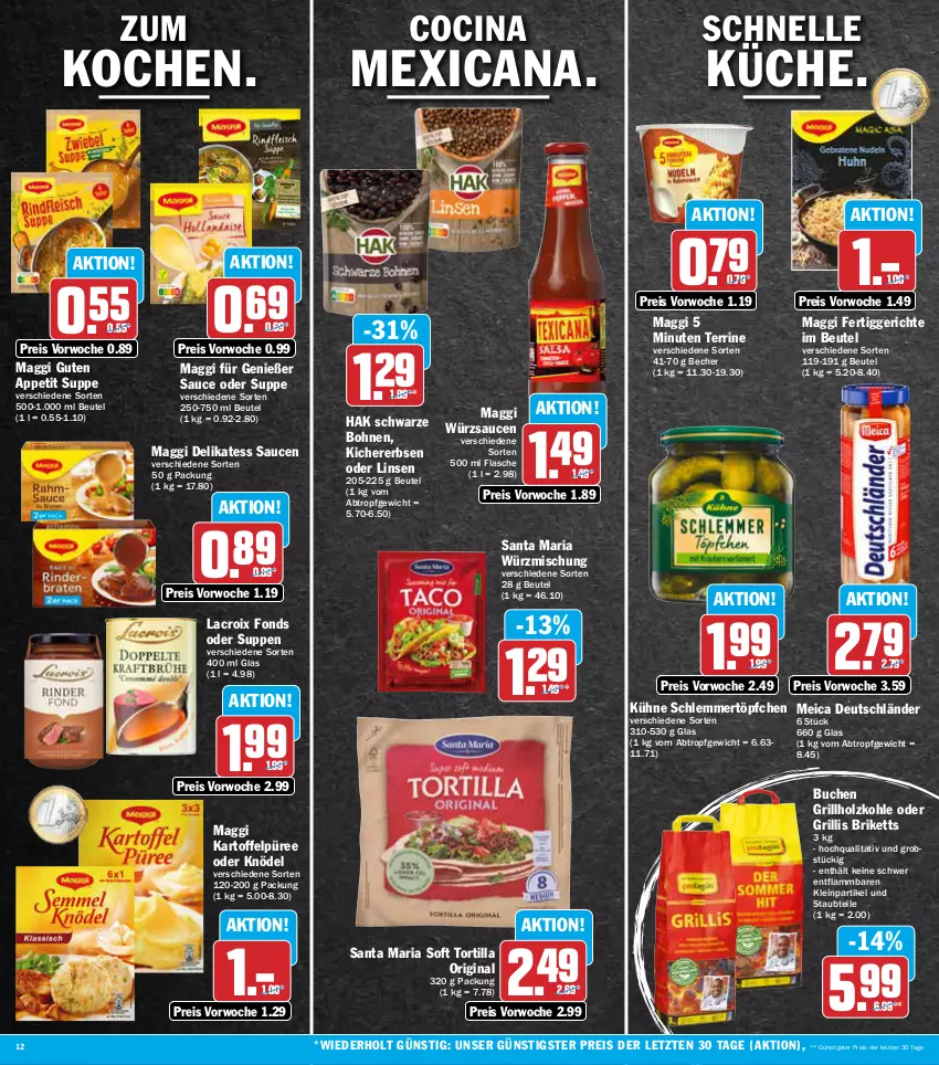 Aktueller Prospekt Aez - Prospekte - von 04.07 bis 09.07.2022 - strona 12 - produkty: Becher, beutel, bohne, bohnen, briketts, buch, cin, delikatess sauce, eis, elle, erbsen, fertiggericht, fertiggerichte, flasche, gin, grill, grillholzkohle, Holz, holzkohle, kartoffel, Kartoffelpüree, kichererbsen, Knödel, Kühne, lamm, linsen, maggi, meica, obst, püree, reis, Ria, sauce, saucen, schlemmertöpfchen, suppe, suppen, terrine, Ti, Töpfchen, tortilla, würzsauce, würzsaucen, ZTE