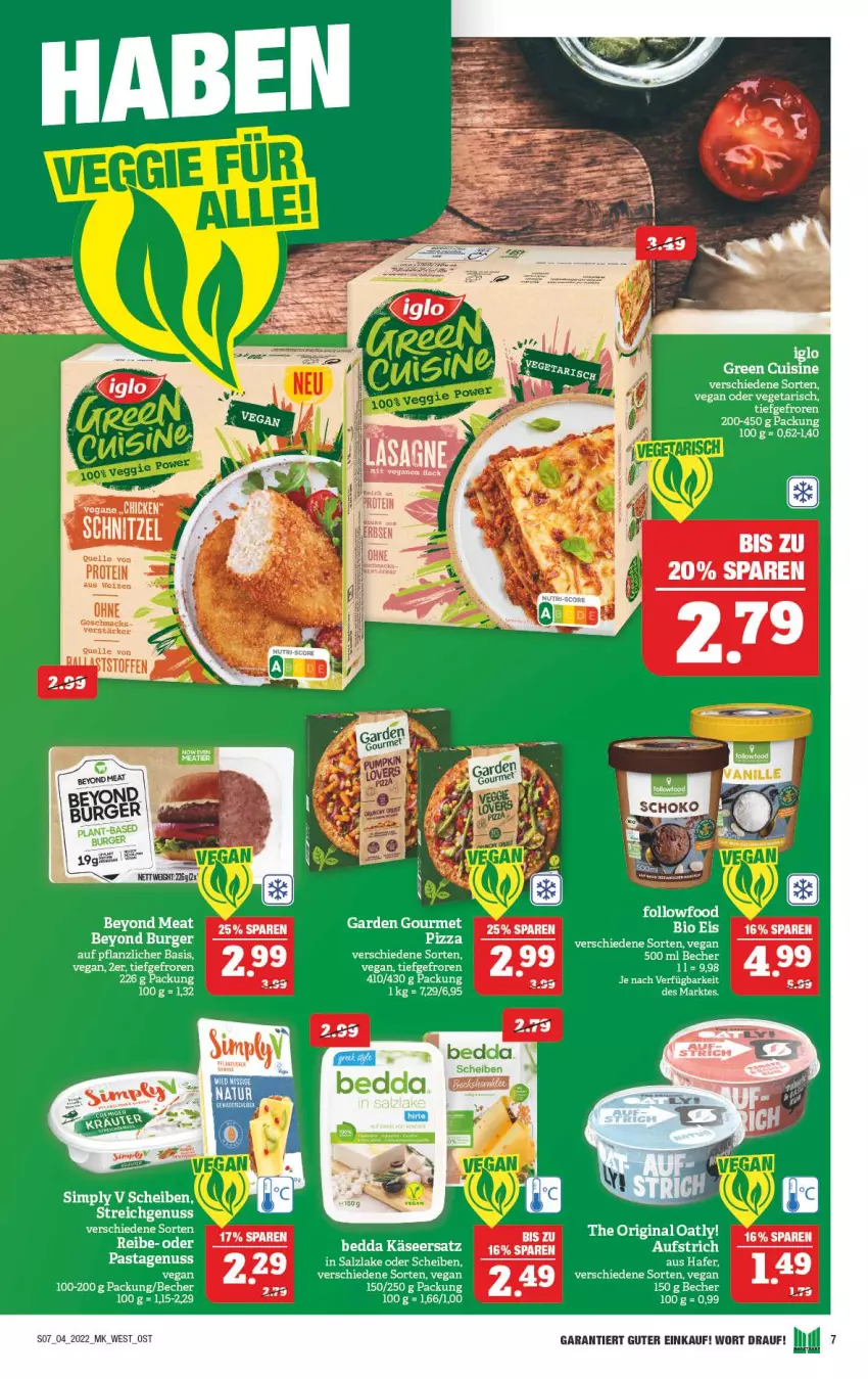 Aktueller Prospekt Marktkauf - Prospekt - von 23.01 bis 29.01.2022 - strona 11 - produkty: aufstrich, Becher, bett, burger, eier, elle, garden gourmet, gin, hafer, iglo, Käse, mac, nuss, pasta, salz, Ti, Vegeta, Yo