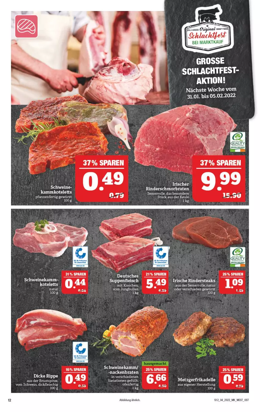 Aktueller Prospekt Marktkauf - Prospekt - von 23.01 bis 29.01.2022 - strona 16 - produkty: dell, eis, elle, fleisch, gewürz, jungbullen, kotelett, natur, pfanne, pfannen, Ria, schwein, schweine, Ti, wein, weine