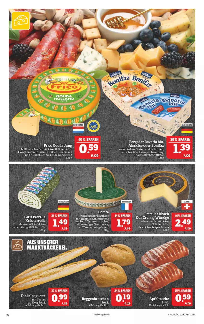 Aktueller Prospekt Marktkauf - Prospekt - von 23.01 bis 29.01.2022 - strona 20 - produkty: almkäse, apfel, Apfeltasche, bavaria blu, bergader, deutscher weichkäse, frico, frucht, gouda, gouda jung, halbfester schnittkäse, hartkäse, holländischer schnittkäse, Holz, Käse, kräuter, mac, milch, Ria, schnittkäse, schweizer schnittkäse, Tasche, Ti, weichkäse