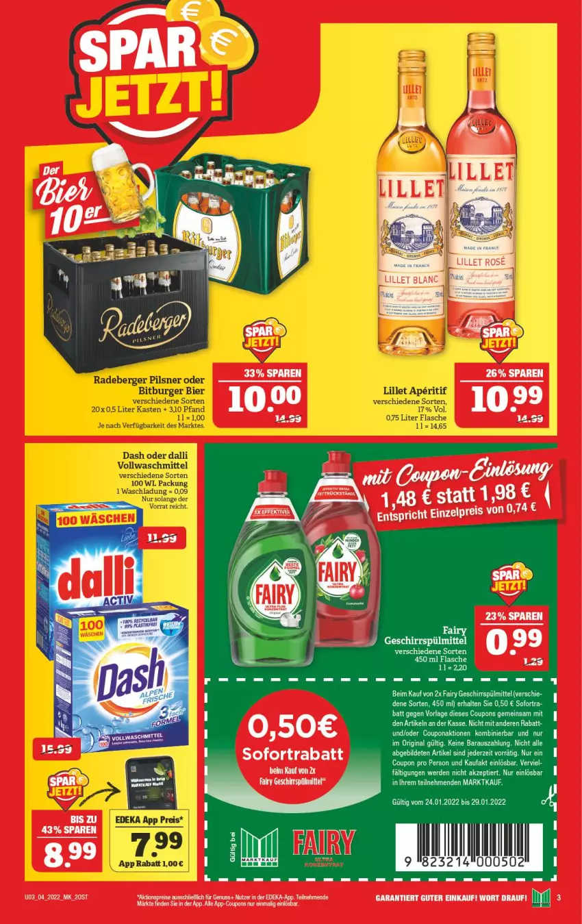 Aktueller Prospekt Marktkauf - Prospekt - von 23.01 bis 29.01.2022 - strona 3 - produkty: aktionspreis, coupon, coupons, deka, eis, erde, fairy, geschirr, geschirrspülmittel, gin, nuss, reis, spülmittel, Ti