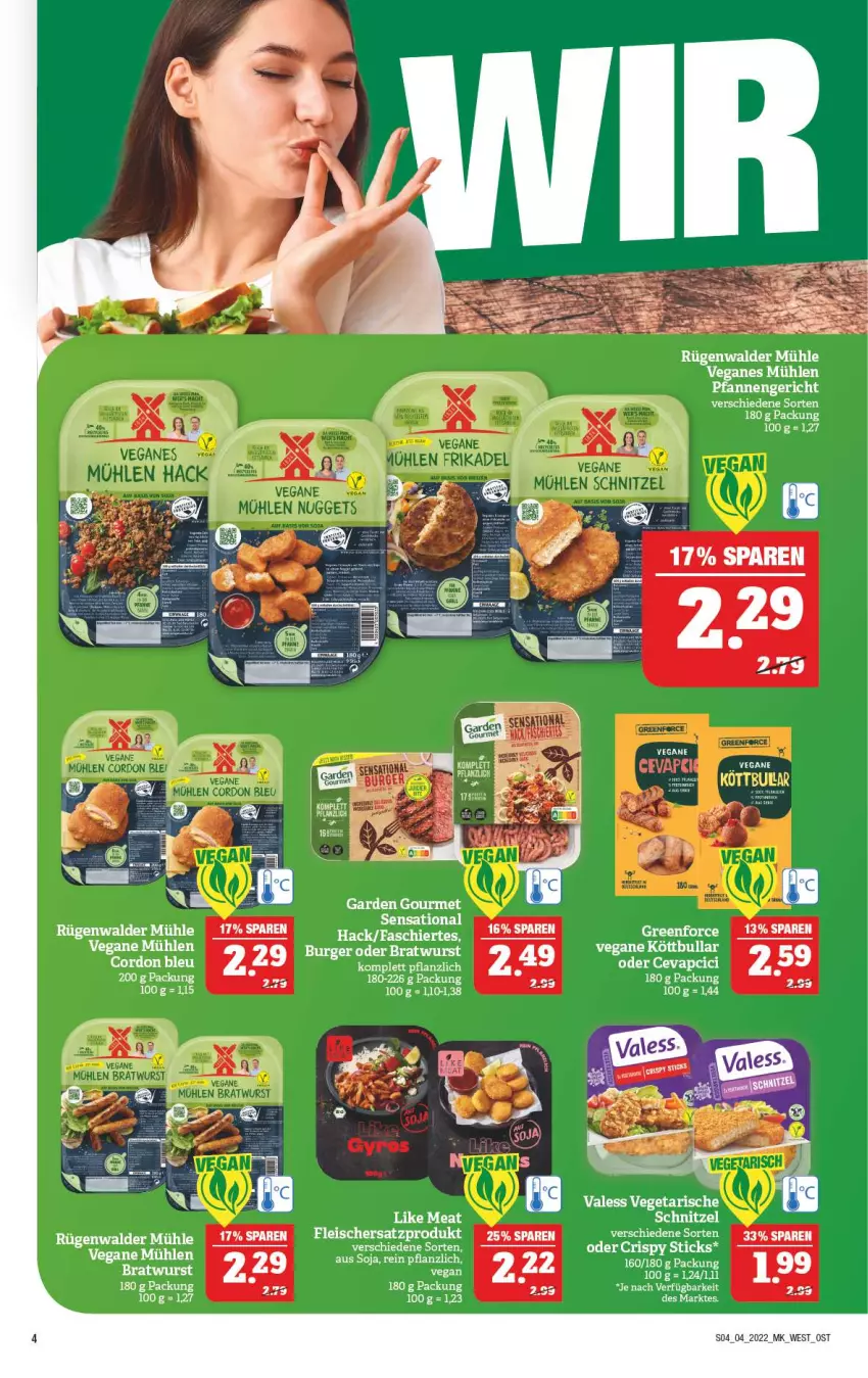 Aktueller Prospekt Marktkauf - Prospekt - von 23.01 bis 29.01.2022 - strona 8 - produkty: cordon bleu, eis, garden gourmet, Köttbullar, Like Meat, rügenwalder, rügenwalder mühle, soja, tee, Ti, Vegeta