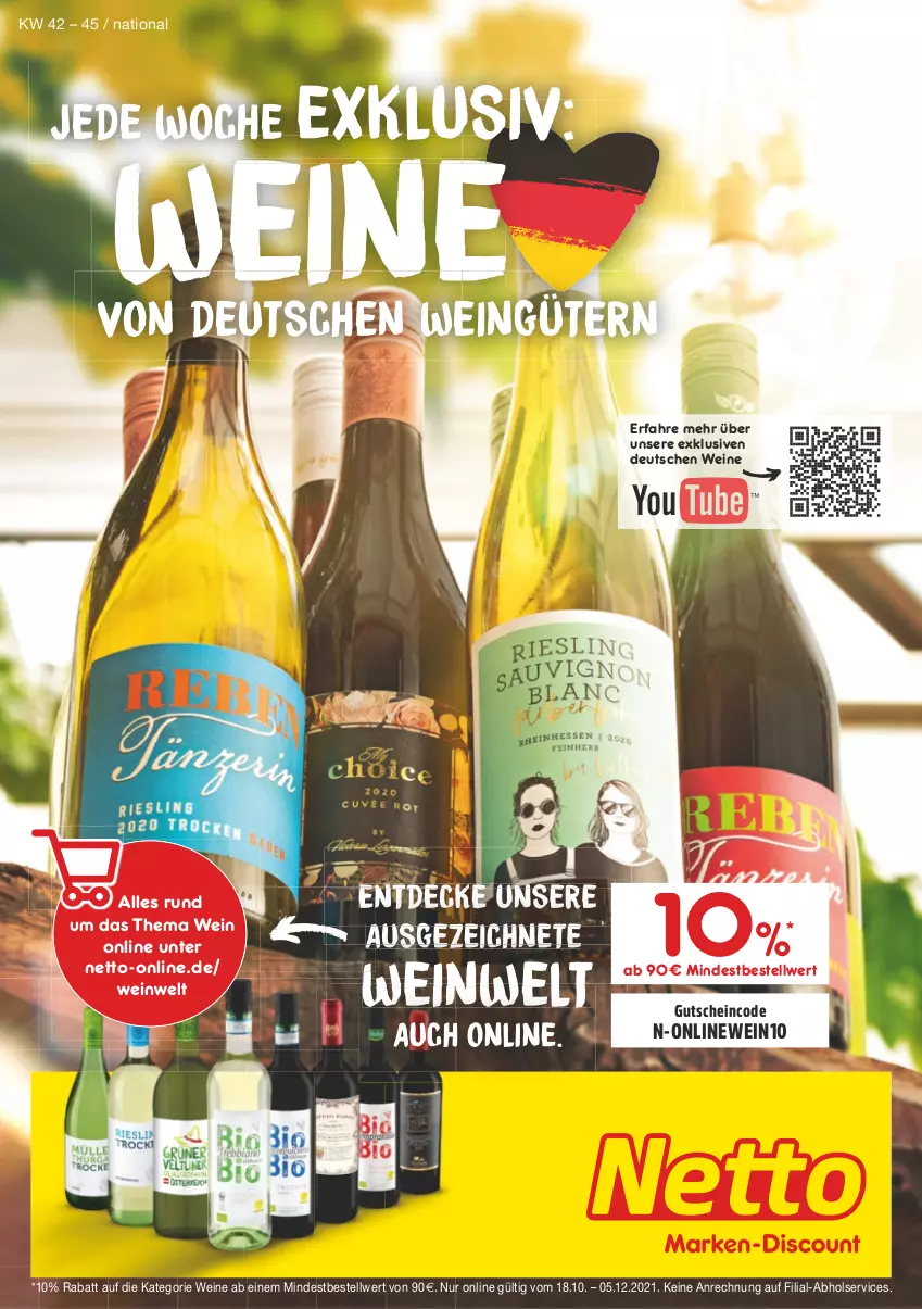 Aktueller Prospekt Netto Marken-Discount - Weinbroschüre - von 18.10 bis 05.12.2021 - strona 1