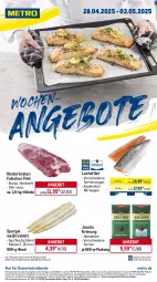 Gazetka promocyjna Metro - Wochen-Angebote - Gazetka - ważna od 03.05 do 03.05.2025 - strona 1 - produkty: abholpreise, angebot, angebote, aqua, braten, eis, Falsches Filet, filet, ilag, jacobs, jacobs krönung, lachs, lachsfilet, Metro, metro gastro, Rauch, reis, rind, rinder, rinderbraten, rwe, spargel, Ti, tiefpreis