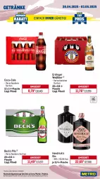 Gazetka promocyjna Metro - Wochen-Angebote - Gazetka - ważna od 03.05 do 03.05.2025 - strona 13 - produkty: angebot, bier, coca-cola, cola, dallmayr, duplo, erdinger, ferrero, flasche, getränk, getränke, gin, Hohes C, jacobs, jacobs krönung, Kinder, kinder riegel, orange, orangen, orangensaft, Palette, pils, riegel, saft, Ti