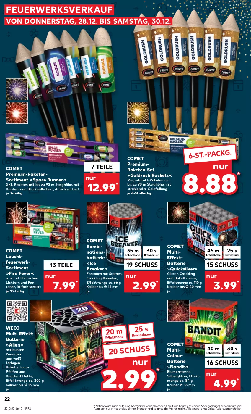 Aktueller Prospekt Kaufland - Prospekt - von 27.12.2023 bis 03.01.2024 - strona 22 - produkty: angebot, auer, batterie, blume, blumen, Leuchtfeuerwerk, Raketen, Raketensortiment, Rockets, rwe, Ti, ZTE