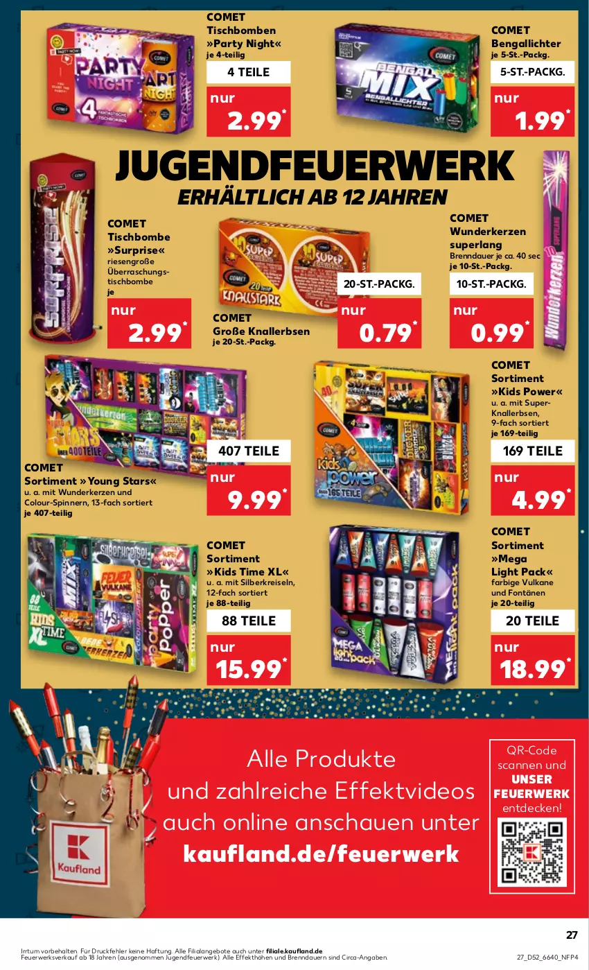 Aktueller Prospekt Kaufland - Prospekt - von 27.12.2023 bis 03.01.2024 - strona 27 - produkty: angebot, angebote, auer, decke, deo, eis, erbsen, Jugendfeuerwerk, kerze, Knallerbsen, perla, reis, rwe, Ti, tisch, Tischbomben, Yo