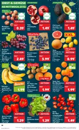 Gazetka promocyjna Kaufland - Prospekt - Gazetka - ważna od 03.01 do 03.01.2024 - strona 28 - produkty: angebot, apfel, avocado, ball, banane, bananen, beere, beeren, bio, früchte, grana, granatapfel, grapefruit, heidelbeere, heidelbeeren, kiwi, mandarine, mandarinen, obst, orange, orangen, paprika, Rana, Romatomaten, salat, Schal, Schale, tafeltrauben, Ti, tomate, tomaten, trauben, trolli, zitrone, zitronen, ZTE