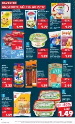 Gazetka promocyjna Kaufland - Prospekt - Gazetka - ważna od 03.01 do 03.01.2024 - strona 6 - produkty: angebot, angebote, aufstrich, babybel, Becher, brot, brotaufstrich, brötchen, cocktail, Coleslaw, feinkost, fisch, frischkäse, galbani, gin, gurke, gurken, halbfester schnittkäse, kabanos, Käse, Kraut, krone, lachs, meica, mozzarella, natur, pizza, Popp, Räucherlachs, rel, salat, schnittkäse, sim, snack, snacks, Ti, weichkäse, würstchen, ziegenfrischkäse, ziegenkäse, ZTE