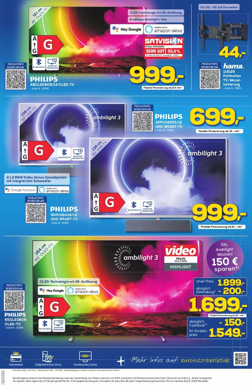 Aktueller Prospekt Berlet - Achtung!  - von 18.04 bis 23.04.2022 - strona 3 - produkty: angebot, Bad, Bank, eis, elle, fernseher, gutschein, K2, LG, Oled-TV, Philips, reis, ring, Subwoofer, Ti, uhd, vorteilspreis, wandhalterung