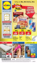 Gazetka promocyjna Lidl - Aktionsprospekt - Gazetka - ważna od 25.06 do 25.06.2022 - strona 1 - produkty: angebot, angebote, aqua, Bad, bio, bohne, bohnen, brot, champion, crivit, discount, Dr. Oetker, drink, eis, elle, energy drink, erde, flammkuchen, käfer, kaltschaummatratze, kuchen, lamm, lebensmittel, LG, Liege, matratze, meggle, pizza, pril, Rauch, red bull, reis, ristorante, ristorante pizza, Schaummatratze, schuhe, teller, Ti