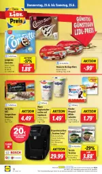 Gazetka promocyjna Lidl - Aktionsprospekt - Gazetka - ważna od 25.06 do 25.06.2022 - strona 32 - produkty: aktionspreis, alpro, auto, cornetto, eis, elle, filet, filets, garnelen, hawesta, hering, Herings, heringsfilets, jacobs, jacobs tassimo, joghur, joghurt, Kapselmaschine, Kinder, kinder pingui, langnese, milch, Milchschnitte, ndk, pingui, reis, ring, Schal, Schale, sim, soja, tassimo, teller, Ti, tisch, wasser, wassertank, ZTE