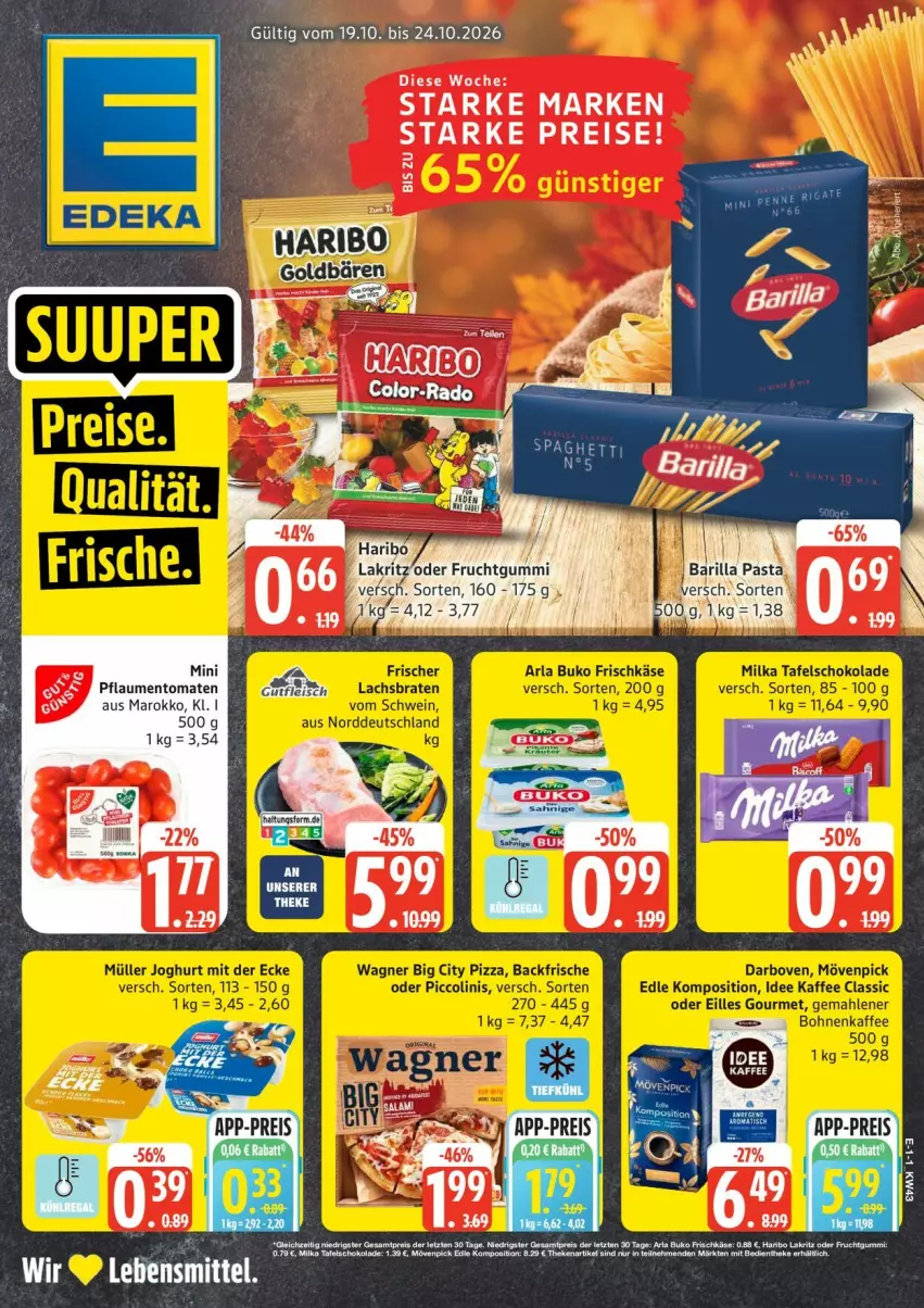 Aktueller Prospekt Edeka - Prospekte - von 19.10 bis 24.10.2026 - strona 1 - produkty: frucht, haribo, pflaume, pflaumen, Ti, tomate, tomaten