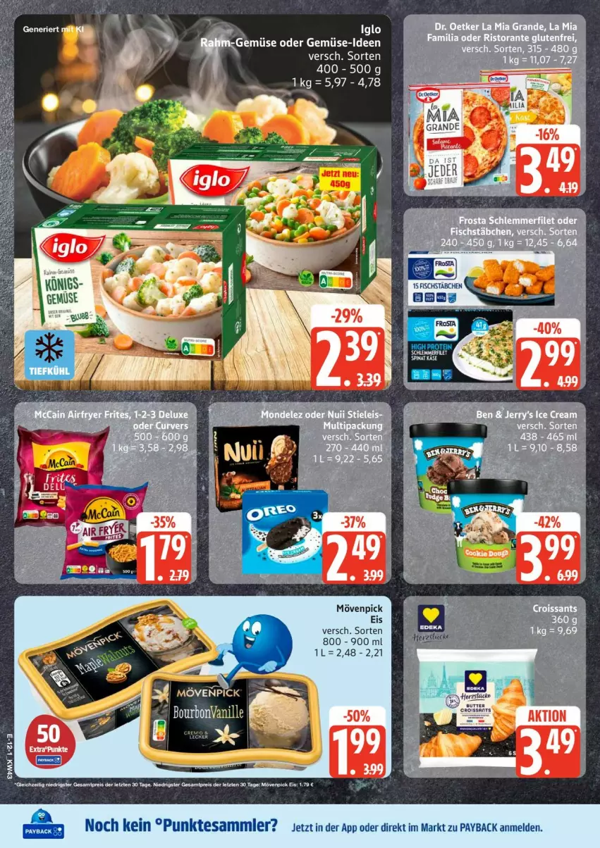 Aktueller Prospekt Edeka - Prospekte - von 19.10 bis 24.10.2026 - strona 14 - produkty: eis, iglo, mövenpick, mövenpick eis, payback, tee, tesa