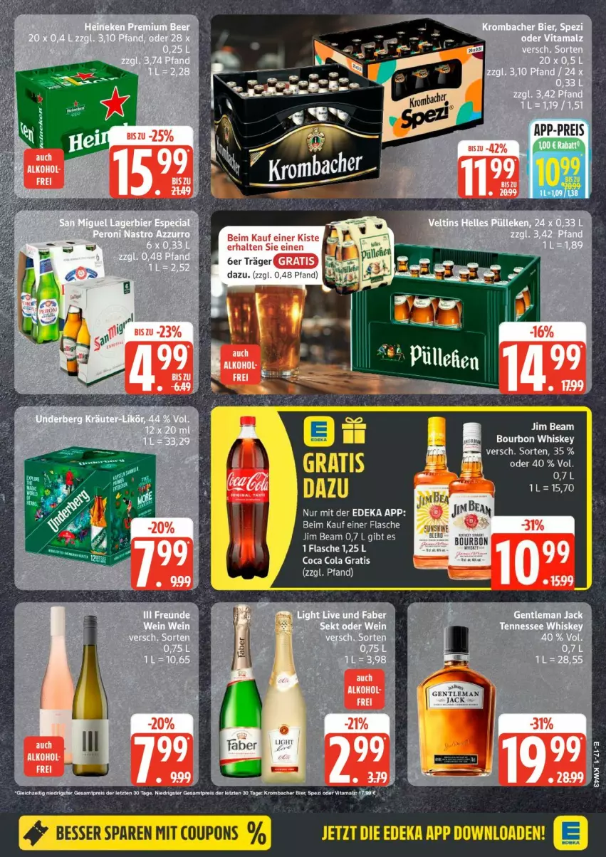 Aktueller Prospekt Edeka - Prospekte - von 19.10 bis 24.10.2026 - strona 22 - produkty: bett, bier, bourbon, bourbon whiskey, coupon, coupons, elle, flasche, jim beam, tee, Ti, whiskey