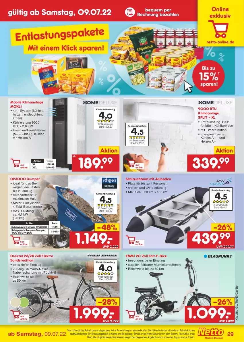 Aktueller Prospekt Netto Marken-Discount - Filial-Angebote - von 11.07 bis 16.07.2022 - strona 29 - produkty: angebot, Dreirad, E-Bike, eis, Elektro, emmi, gutschein, gutscheine, ndk, nexus, reis, Schal, schlauch, shimano, Ti, timer, ZTE