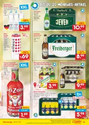 Gazetka promocyjna Netto Marken-Discount - Filial-Angebote - Gazetka - ważna od 16.07 do 16.07.2022 - strona 21 - produkty: alkohol, Alwa, angebot, Berger, bestpreis, bier, Biere, cocktail, drink, Effect, eis, energy drink, Freiberger, frucht, fruchtsaft, fruchtsaftgetränk, gerolsteine, gerolsteiner, getränk, jever, limo, limonade, limonaden, mineralwasser, natur, orange, pils, pilsener, premium pils, radler, reis, rwe, sac, saft, steiner, tee, Ti, warsteiner, wasser, zitrone, ZTE