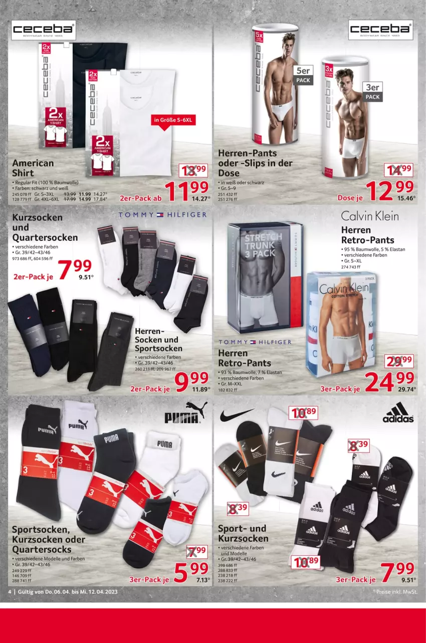 Aktueller Prospekt Selgros - Nonfood - von 06.04 bis 12.04.2023 - strona 4 - produkty: Bau, baumwolle, dell, elle, herren-pants, Mode, Pants, slip, slips, socken, Sport, sportsocken, Ti, wolle