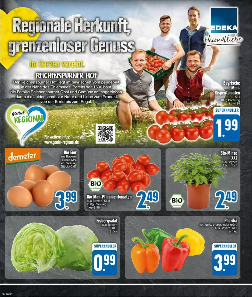 Aktueller Prospekt Edeka - Prospekte - von 24.06 bis 29.06.2024 - strona 6 - produkty: Bau, bio, natur, obst, Obst und Gemüse, pflaume, pflaumen, regal, tee, tomate, tomaten, und gemüse