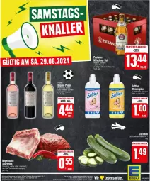 Gazetka promocyjna Edeka - Prospekte - Gazetka - ważna od 29.06 do 29.06.2024 - strona 28 - produkty: eis, flasche, fleisch, lebensmittel, natur, schwein, schweine, spareribs, tee, Ti, weichspüler, wein, weine