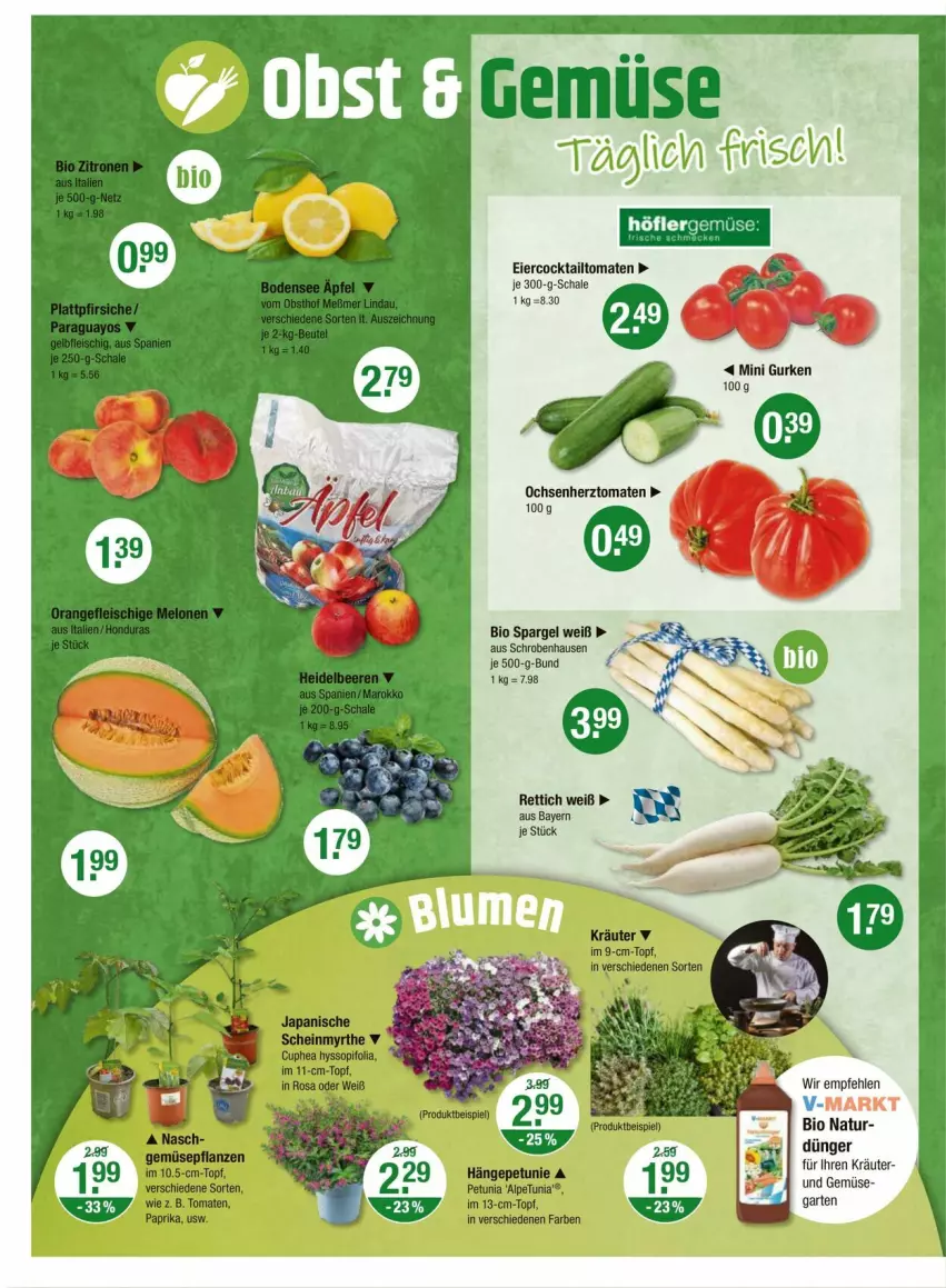 Aktueller Prospekt Vmarkt - Prospekte - von 02.05 bis 08.05.2024 - strona 4 - produkty: bio, dünger, Garten, gurke, gurken, kräuter, natur, Rettich, Schal, Schale, spargel, Ti, tomate, tomaten, und gemüse