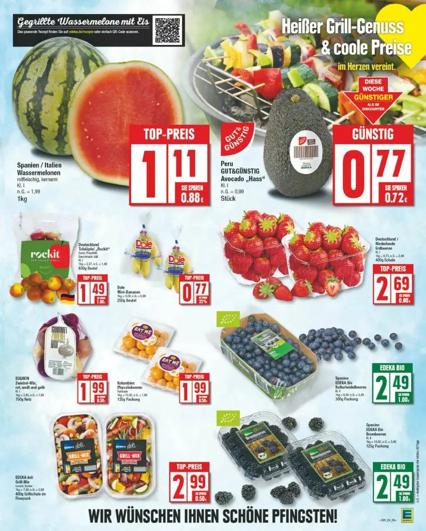 Aktueller Prospekt Edeka - Prospekte - von 13.05 bis 18.05.2024 - strona 3 - produkty: avocado, beutel, eis, fleisch, melone, melonen, tafeläpfel, Ti, wasser, wassermelone, wassermelonen