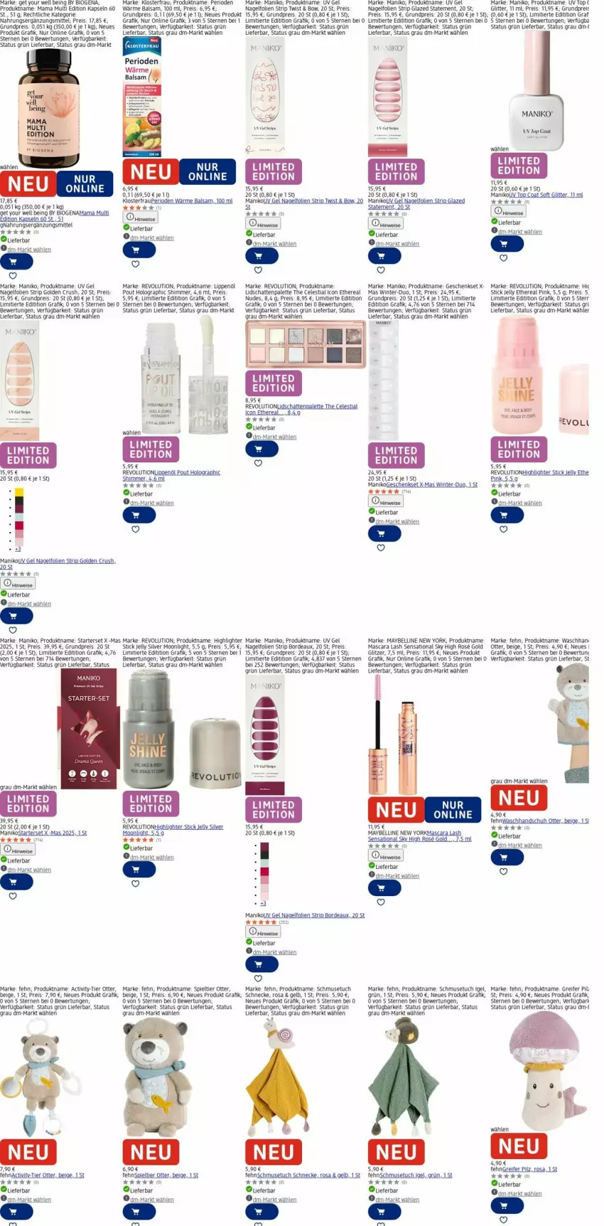 Aktueller Prospekt Dm Drogerie - Prospekte - von 17.11 bis 26.11.2025 - strona 1 - produkty: balsam, bio, eis, geschenkset, mam, Mascara, Maybelline, nikon, Palette, reis, Ria, Ti, tuc, uhr, waschhandschuh, Yo