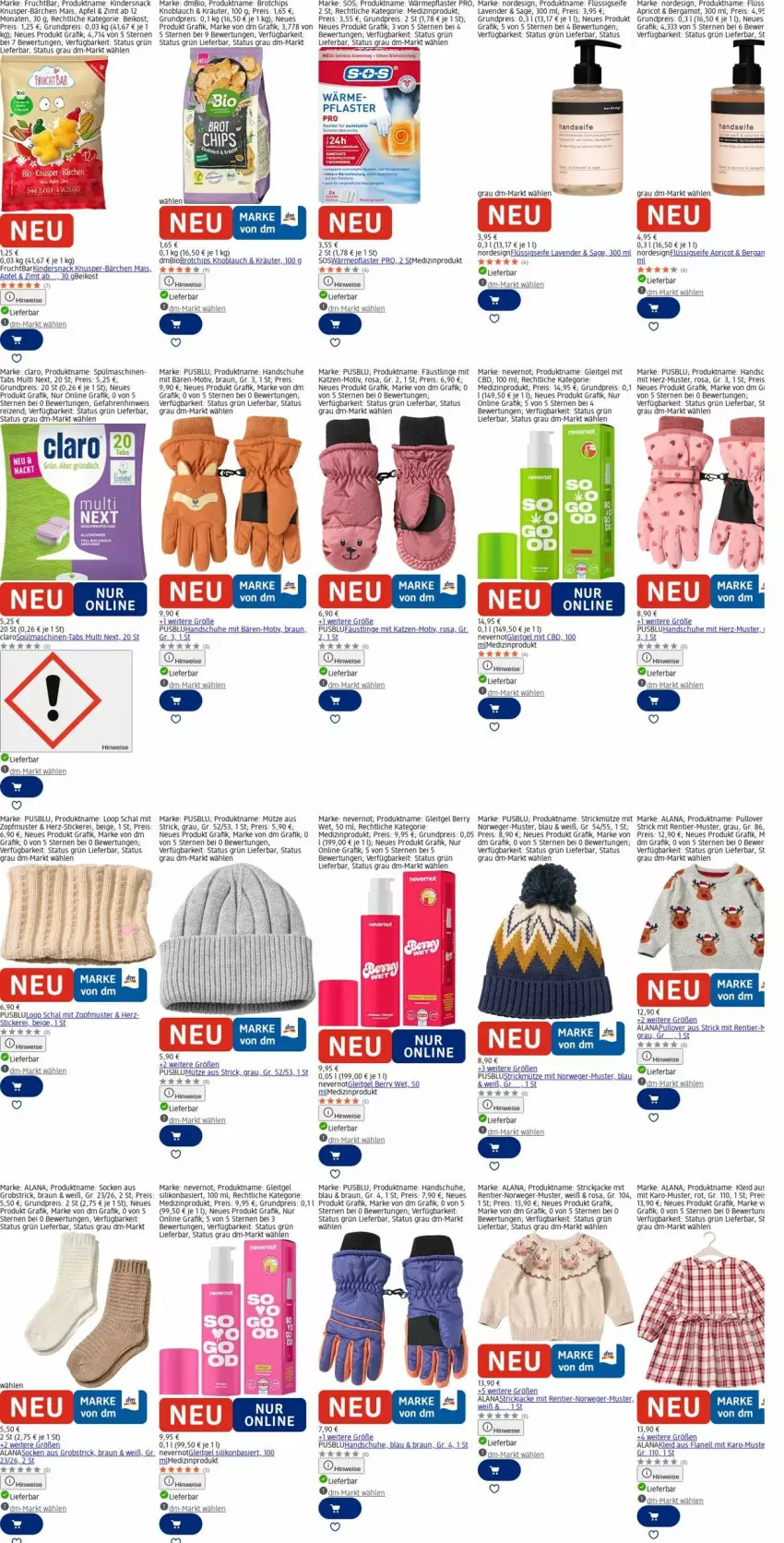 Aktueller Prospekt Dm Drogerie - Prospekte - von 17.11 bis 26.11.2025 - strona 12 - produkty: apfel, bio, braun, brot, chips, eis, elle, flüssigseife, frucht, handschuhe, Heu, Jacke, Kinder, kleid, knoblauch, kräuter, mais, medizinprodukt, Mütze, obst, pflaster, reis, rel, rum, rwe, Schal, schuhe, Seife, snack, socken, spülmaschinen, Strickjacke, Ti, usb