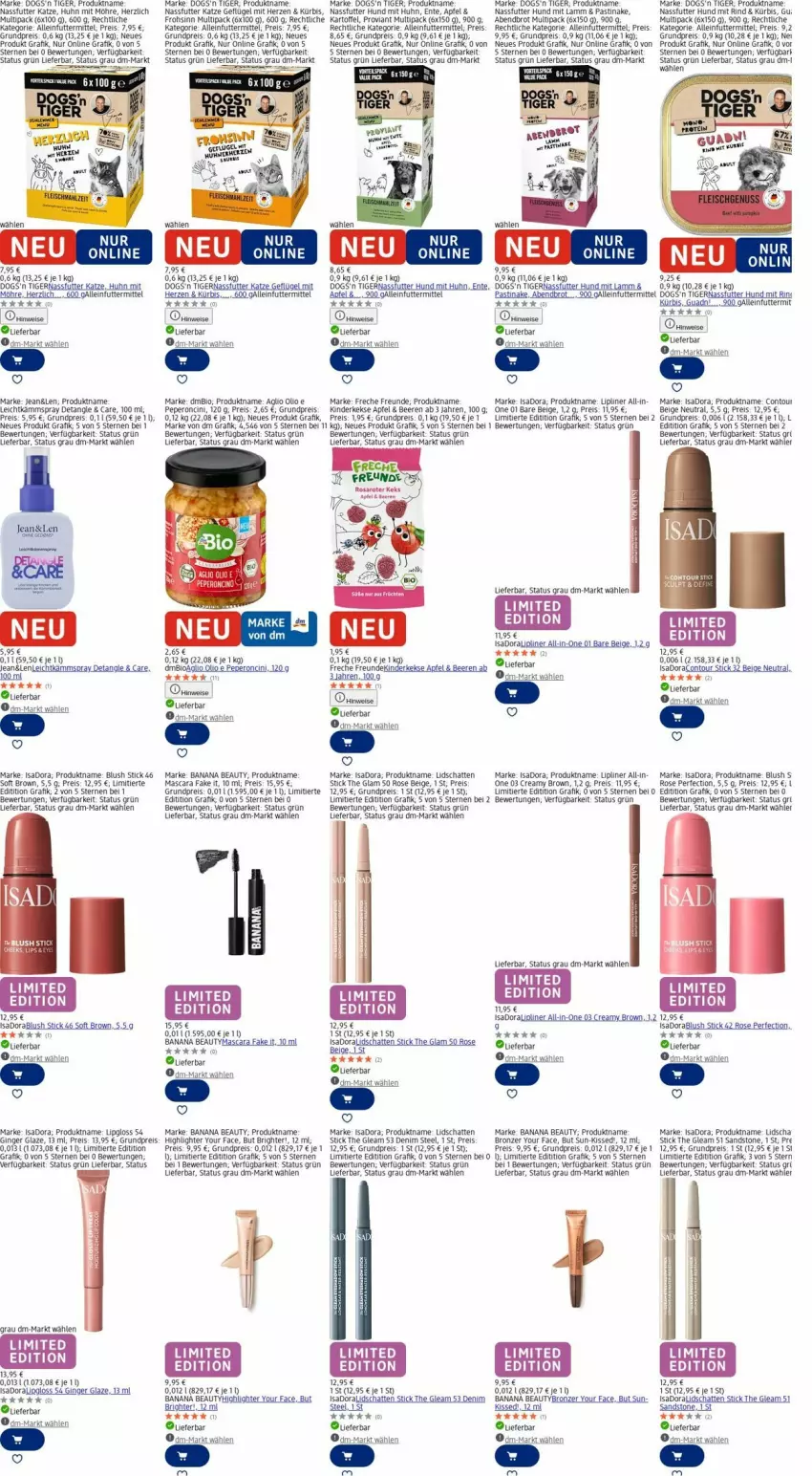 Aktueller Prospekt Dm Drogerie - Prospekte - von 17.11 bis 26.11.2025 - strona 13 - produkty: akku, alleinfuttermittel, apfel, asti, beere, beeren, bio, brot, cin, eier, eis, ente, freche freunde, Geflügel, gin, ginger, kartoffel, keks, kekse, Kinder, Kürbis, lamm, Lipgloss, Mascara, nassfutter, Proviant, reis, rind, rum, saro, tee, Ti, Yo