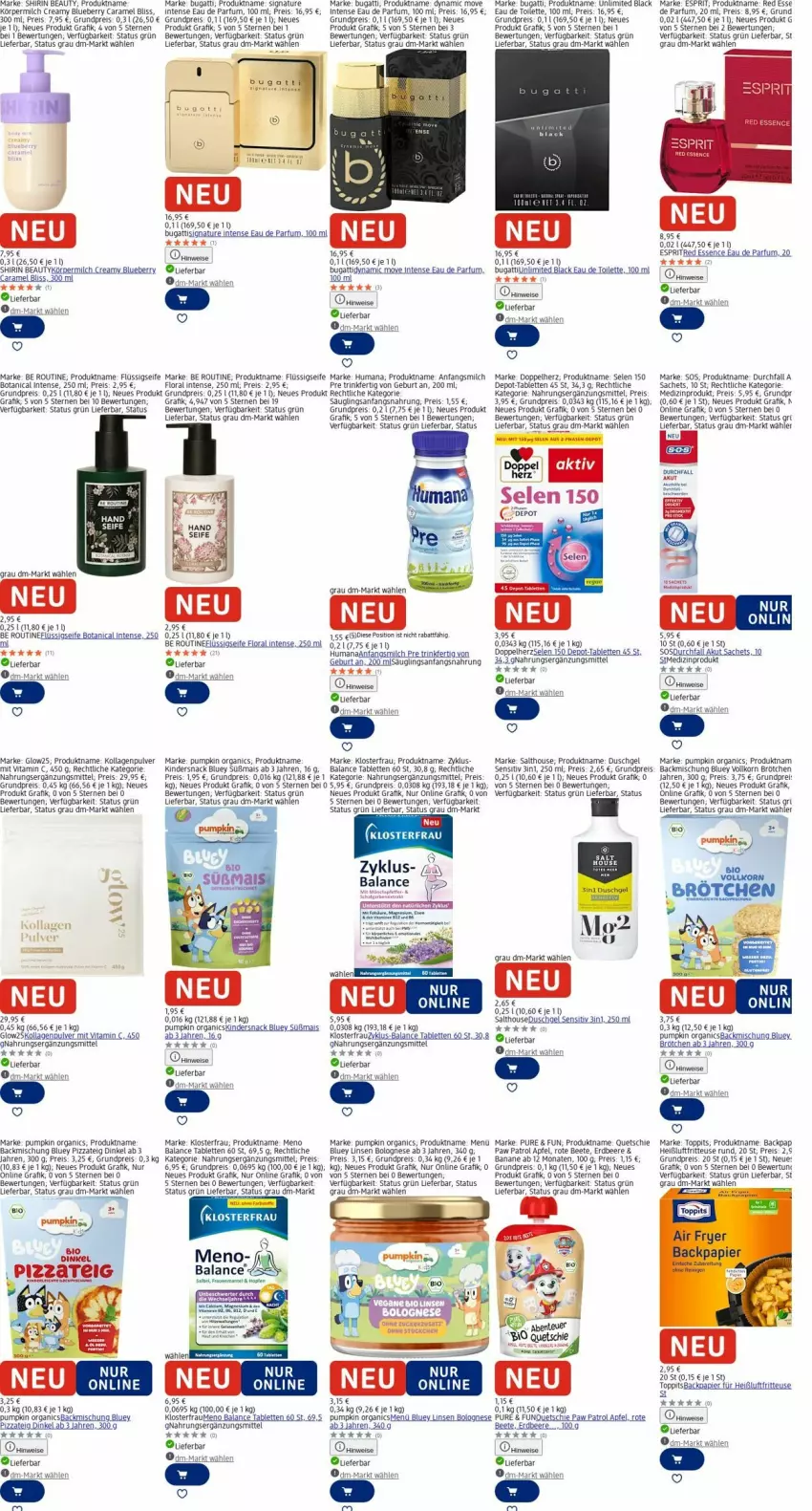 Aktueller Prospekt Dm Drogerie - Prospekte - von 17.11 bis 26.11.2025 - strona 3 - produkty: apfel, backmischung, banane, beere, bio, blueberry, bolognese, brötchen, bugatti, Calcium, caramel, doppelherz, duschgel, Eau de parfum, eau de toilette, eis, elle, erdbeere, erde, esprit, flüssigseife, fritteuse, gelee, Heißluftfritteuse, Kinder, Kollagen, korn, lack, linsen, mais, medizinprodukt, milch, natur, papier, parfum, Paw Patrol, pizza, Pizzateig, reis, rel, sac, Seife, snack, tablet, tablett, Tablette, Ti, toppits, vita, Vitamin C