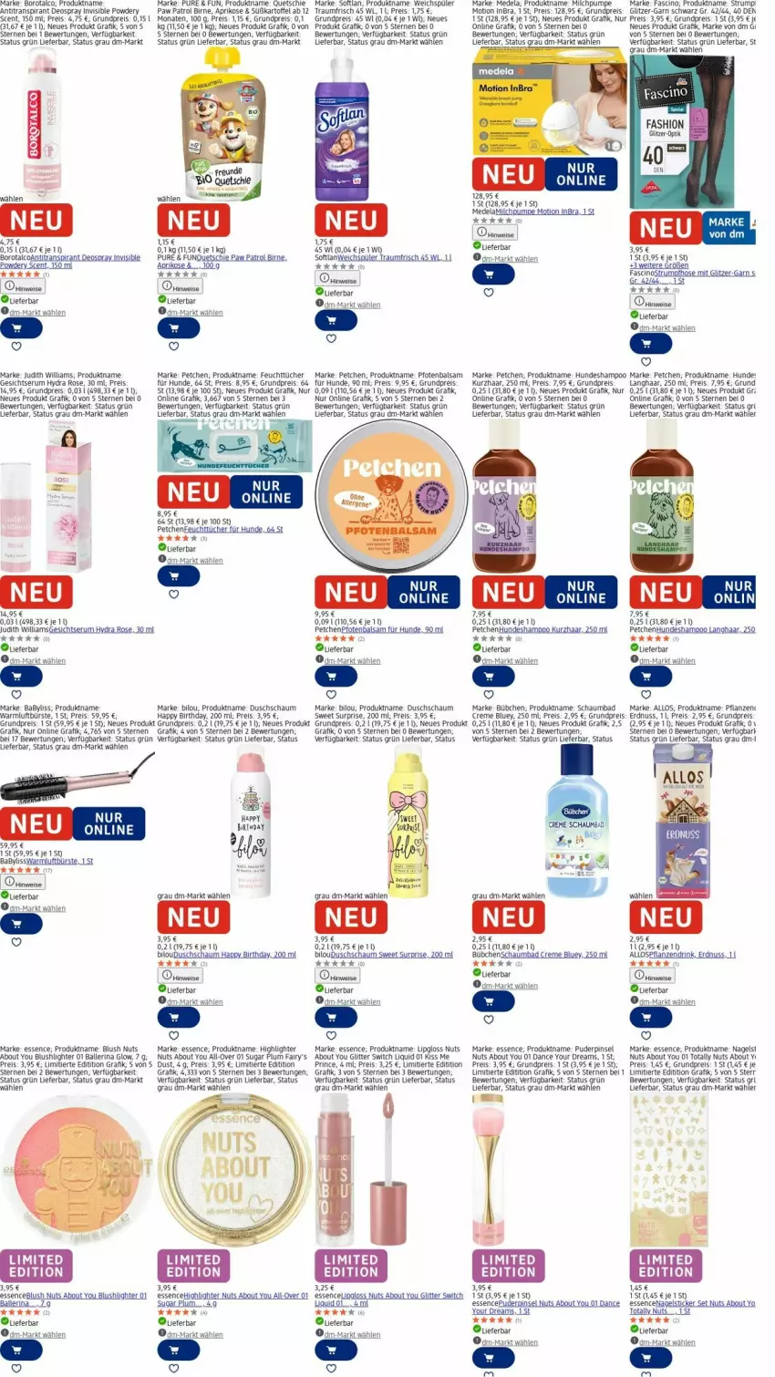 Aktueller Prospekt Dm Drogerie - Prospekte - von 17.11 bis 26.11.2025 - strona 4 - produkty: Antitranspirant, aprikose, BaByliss, Bad, ball, balsam, Borotalco, bübchen, bürste, cin, creme, deo, deospray, drink, eis, erdnuss, fairy, feuchttücher, HP, kartoffel, Lipgloss, milch, nuss, Paw Patrol, pflanze, pflanzen, Pinsel, reis, rum, schaumbad, Serum, shampoo, Softlan, Ti, tücher, Warmluftbürste, weichspüler, Yo