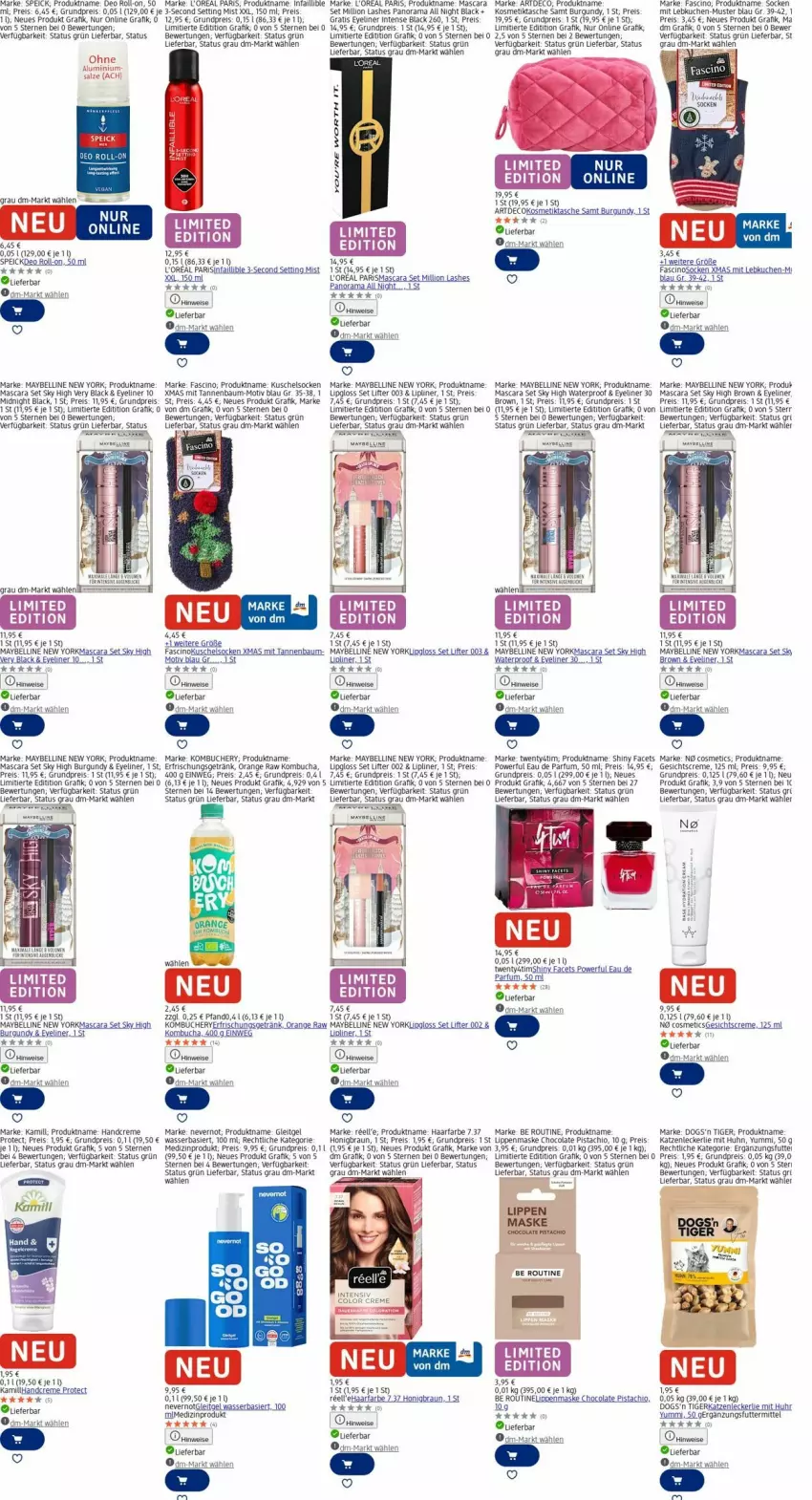 Aktueller Prospekt Dm Drogerie - Prospekte - von 17.11 bis 26.11.2025 - strona 6 - produkty: Bau, bier, braun, buch, cin, cola, Color creme, creme, deo, deo roll-on, Eau de parfum, eis, Eyeliner, Gesichtscreme, handcreme, honig, Kamill, kosmetik, Kosmetiktasche, kuchen, Kuschelsocken, l'oreal, lack, Lebkuchen, lion, Lipgloss, Mascara, Maske, Maybelline, medizinprodukt, orange, parfum, rama, reis, roll-on, salz, socken, Speick, Tannenbaum, Tasche, Ti, uhr, wasser, xmas, Yo