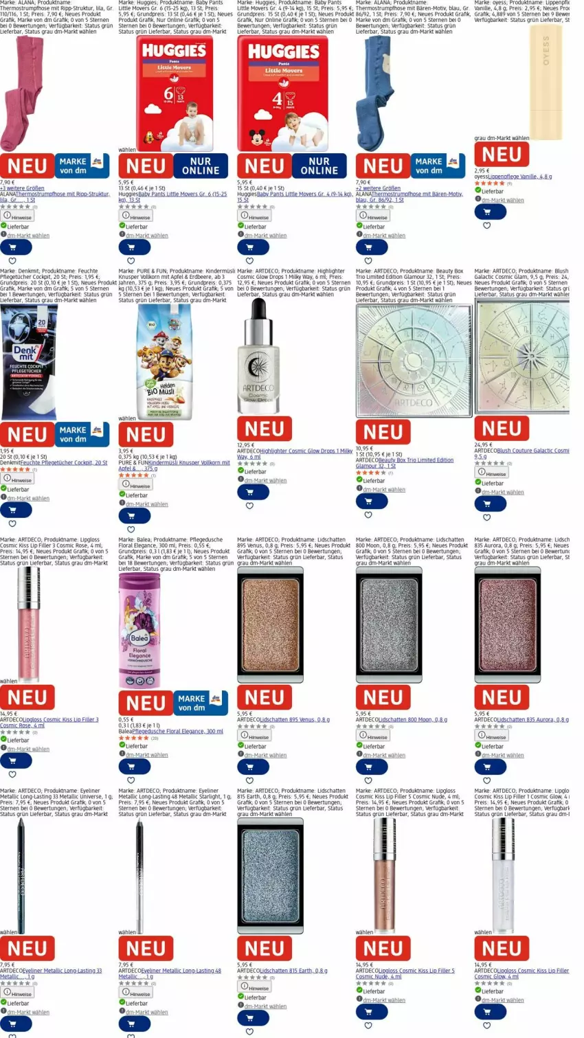 Aktueller Prospekt Dm Drogerie - Prospekte - von 17.11 bis 26.11.2025 - strona 9 - produkty: apfel, asti, beere, dusche, eis, erdbeere, Eveline, Eyeliner, hose, Huggies, Kinder, korn, LG, Lipgloss, Lippenpflege, milky way, müsli, Pants, pflegedusche, reis, Ria, rum, slip, starlight, Strumpfhose, Thermostrumpfhose, Ti, tücher, vanille, venus