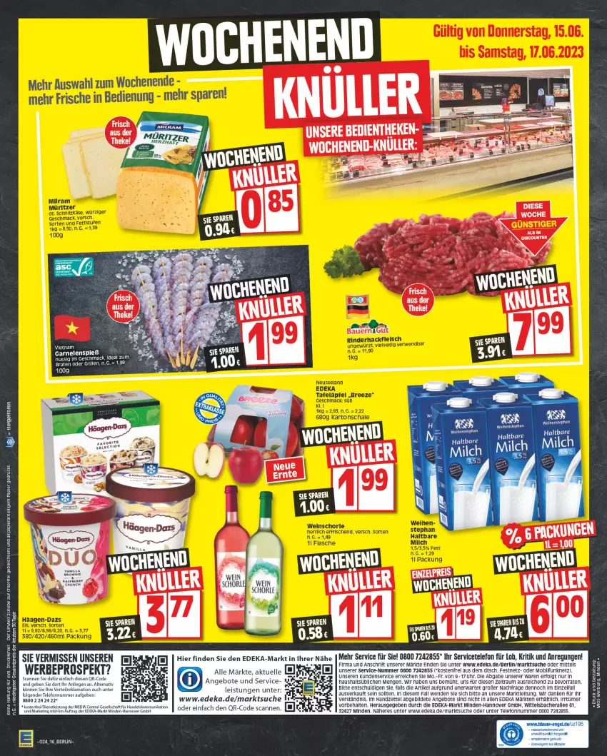 Aktueller Prospekt Edeka - Angebote der Woche - von 12.06 bis 17.06.2023 - strona 16 - produkty: angebot, angebote, brownie, deka, eis, elle, garnelen, LG, Liege, mac, nuss, raspberry, reis, rel, tee, telefon, Ti, uhr, ZTE