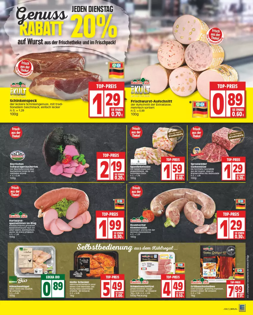 Aktueller Prospekt Edeka - Angebote der Woche - von 12.06 bis 17.06.2023 - strona 5 - produkty: arla, auer, Bau, Bauer, bio, buch, deka, edeka bio, eis, gewürz, grill, Grillbauch, Hausmacher, HP, kartoffel, kartoffeln, Kette, knoblauch, mac, marinade, Mett, reis, remoulade, schnitten, schnitzel, schwein, schweine, schweineschnitzel, spreewälder, tee, Ti, top-preis, wein, weine, wurst, ZTE