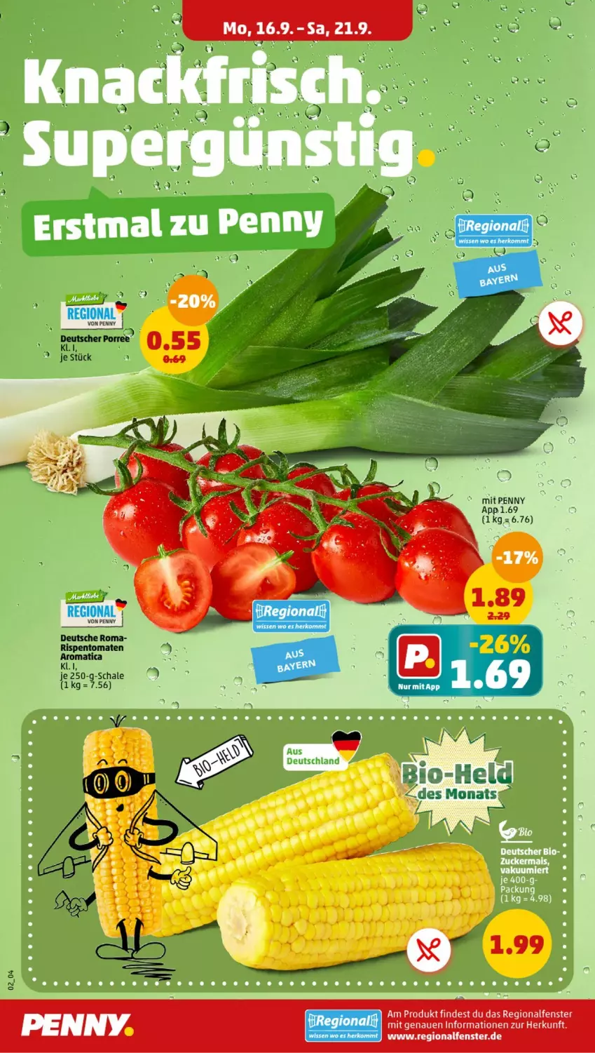 Aktueller Prospekt Penny - Prospekte - von 16.09 bis 21.09.2024 - strona 2 - produkty: fenster, rispentomaten, Schal, Schale, Ti, tomate, tomaten