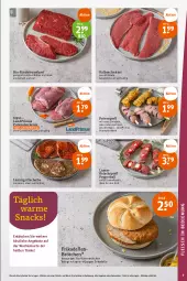 Gazetka promocyjna Tegut - Angebote der Woche - Gazetka - ważna od 01.07 do 01.07.2023 - strona 9 - produkty: angebot, angebote, ball, beef, bio, braten, brötchen, decke, dekoration, dell, eis, elle, ente, fleisch, frikadellen, grill, ideal zum grillen, Kaiser, kalbsschnitzel, lamm, Lammfleisch, landprimus, natur, pute, Putenoberkeule, rind, rinder, roastbeef, saft, schnitzel, snack, snacks, steak, Ti, tisch, wurst, zwiebel, zwiebeln